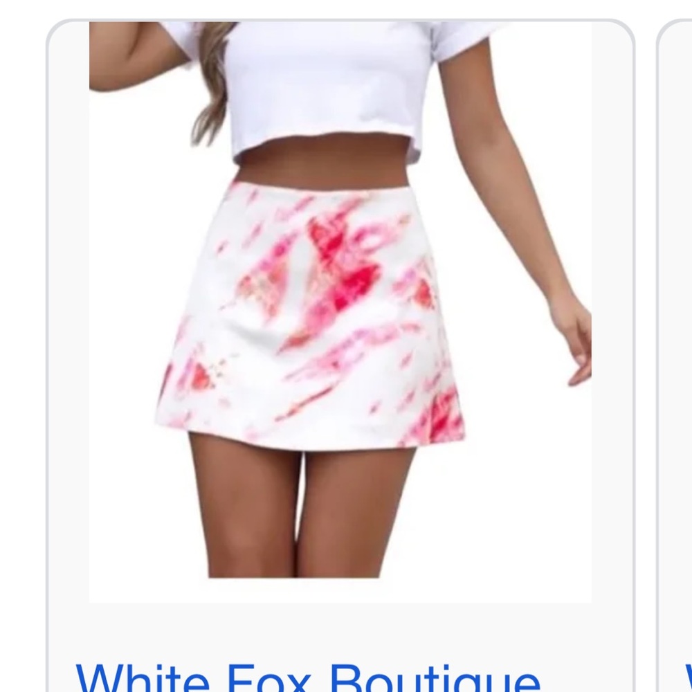 White fox boutique ellery mini skirt